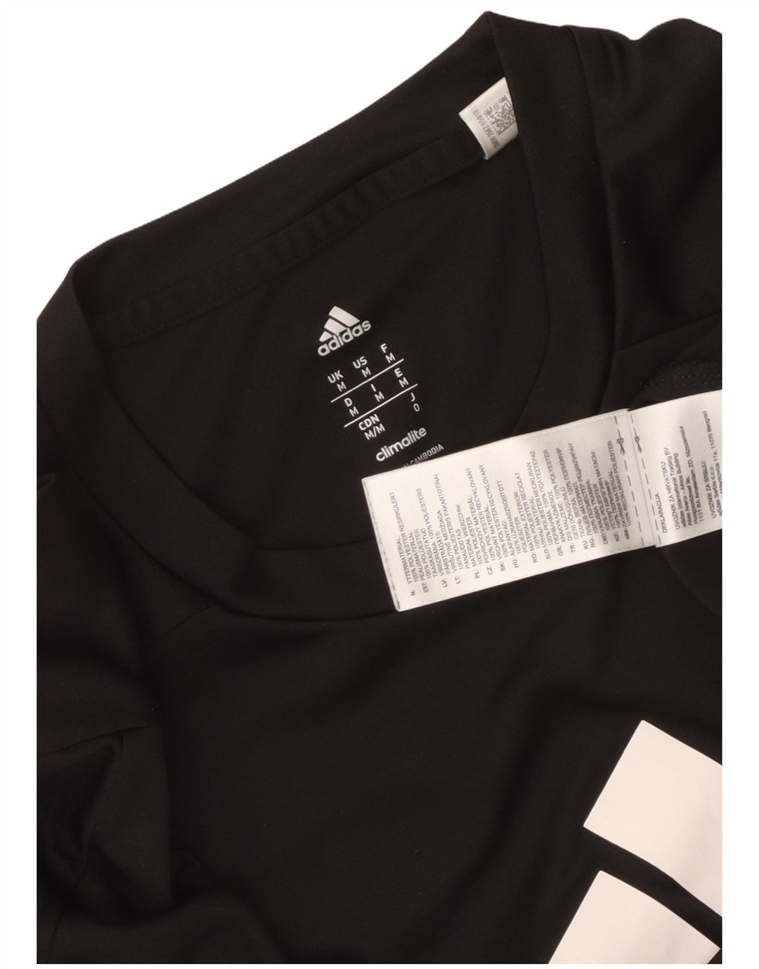 Adidas Mens Climalite Graphic Camiseta Top Medio Negro Poliéster