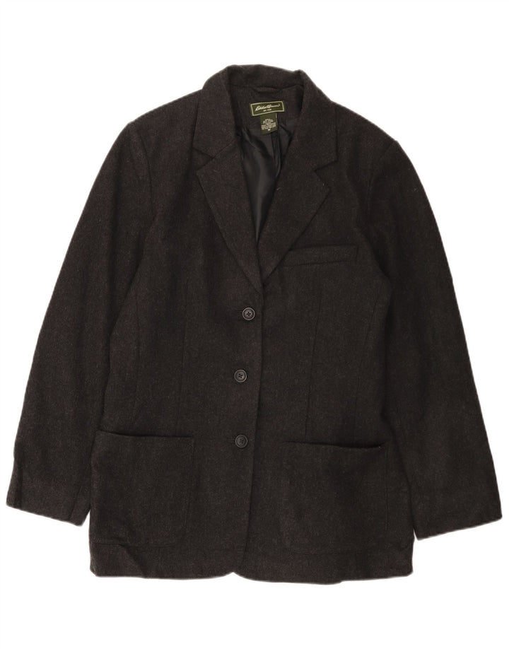 EDDIE BAUER Chaqueta tipo blazer de 3 botones para mujer Reino Unido 44 Lana gris medio