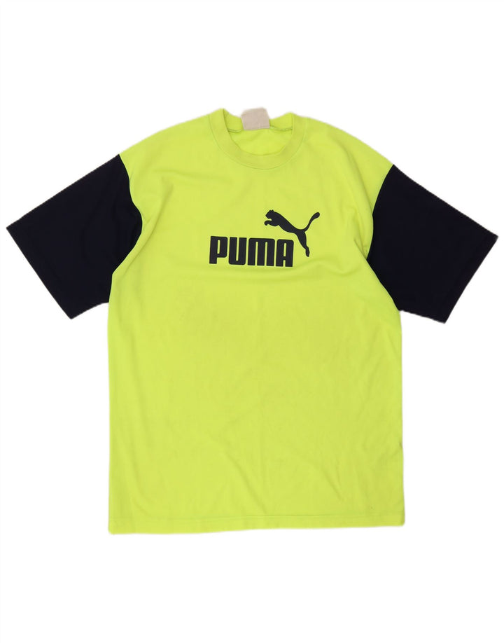 Puma Hombre Camiseta Gráfica Top Grande Amarillo Colorblock Poliéster