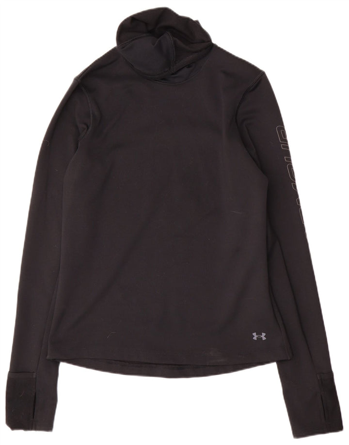 Under Armour Cold Gear Graphic Top manga larga para mujer UK 10 Small Black
