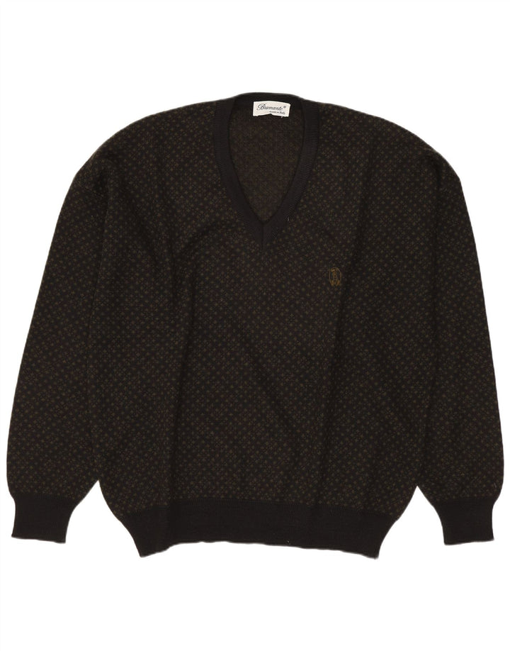 Bramante Jersey Con Cuello En V De Lana Gris Grande Para Hombre