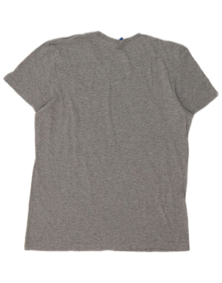 Adidas Hombre Camiseta Gráfica Top Pequeño Gris Moteado
