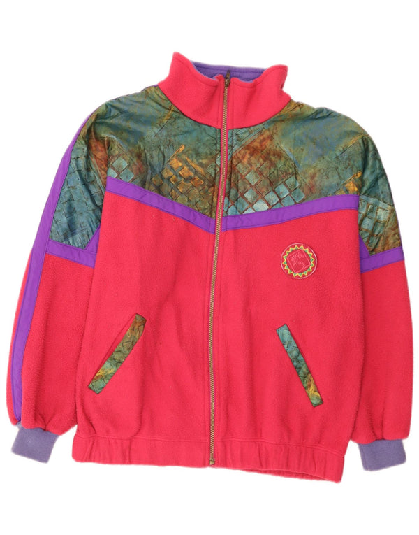 Santo Stefano Chaqueta polar para hombre UK 38 Poliéster a cuadros rosa medio