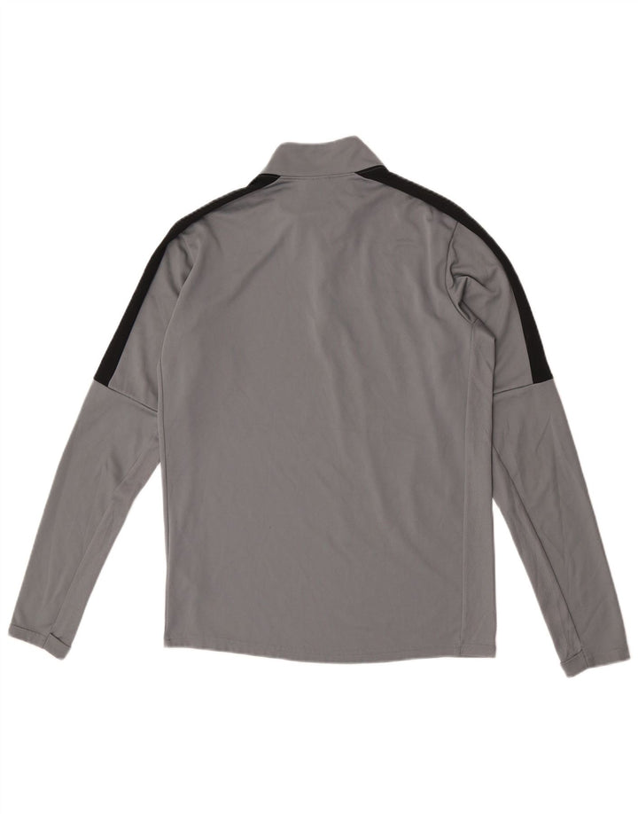 Nike - Camiseta Dri Fit con cremallera y cuello para hombre, manga larga, poliéster color gris pequeño