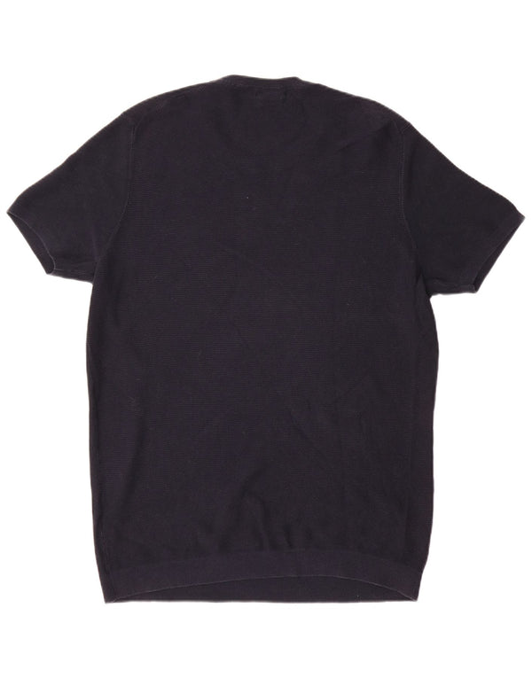 Camiseta Massimo Dutti Hombre Top XL Azul Marino Algodón