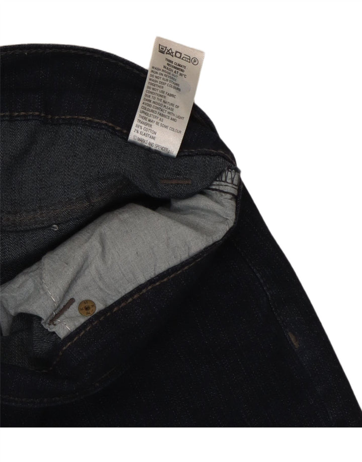 Marks & Spencer Vaqueros cortos con corte de bota para mujer UK 10 Small W27 L28 Azul marino