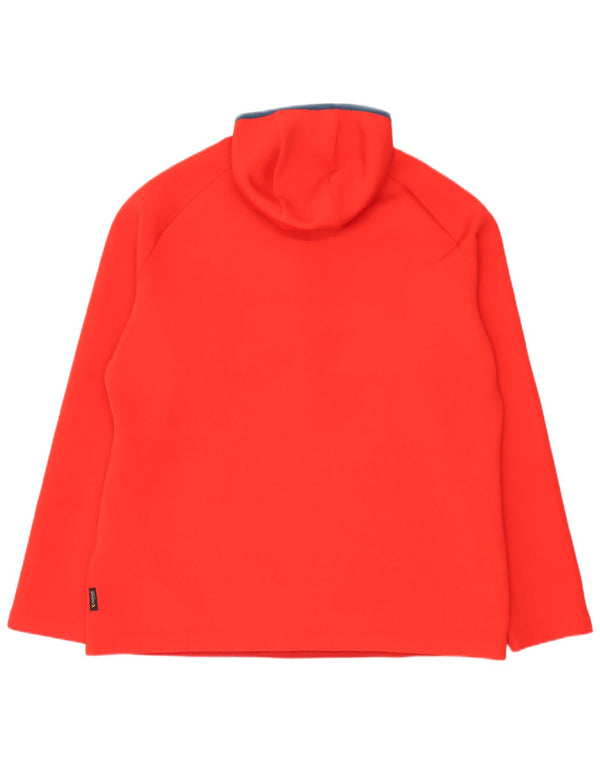 Jack Wolfskin Jersey de forro polar con capucha y cuello con cremallera para hombre UK 48 3XL Rojo Colorblock