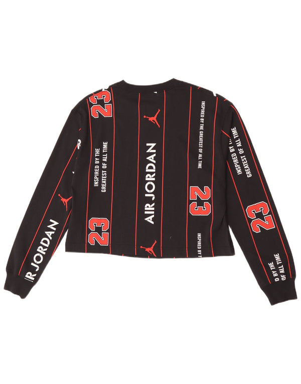 Jordan Mujer Crop Graphic Top Manga Larga UK 10 Small Negro Rayas