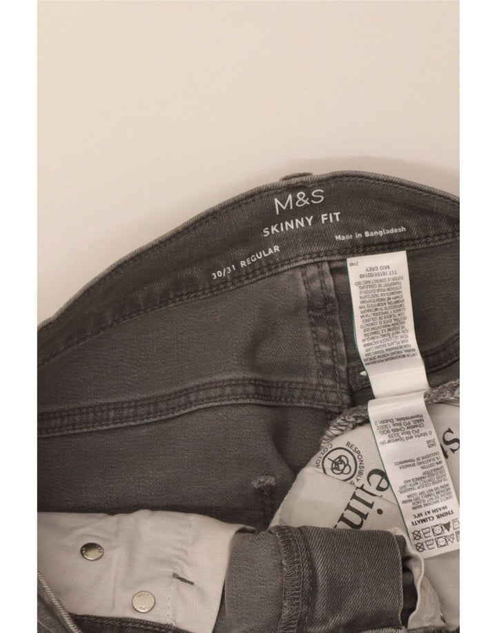 Marks & Spencer Vaqueros pitillo para hombre W30 L31 Algodón gris