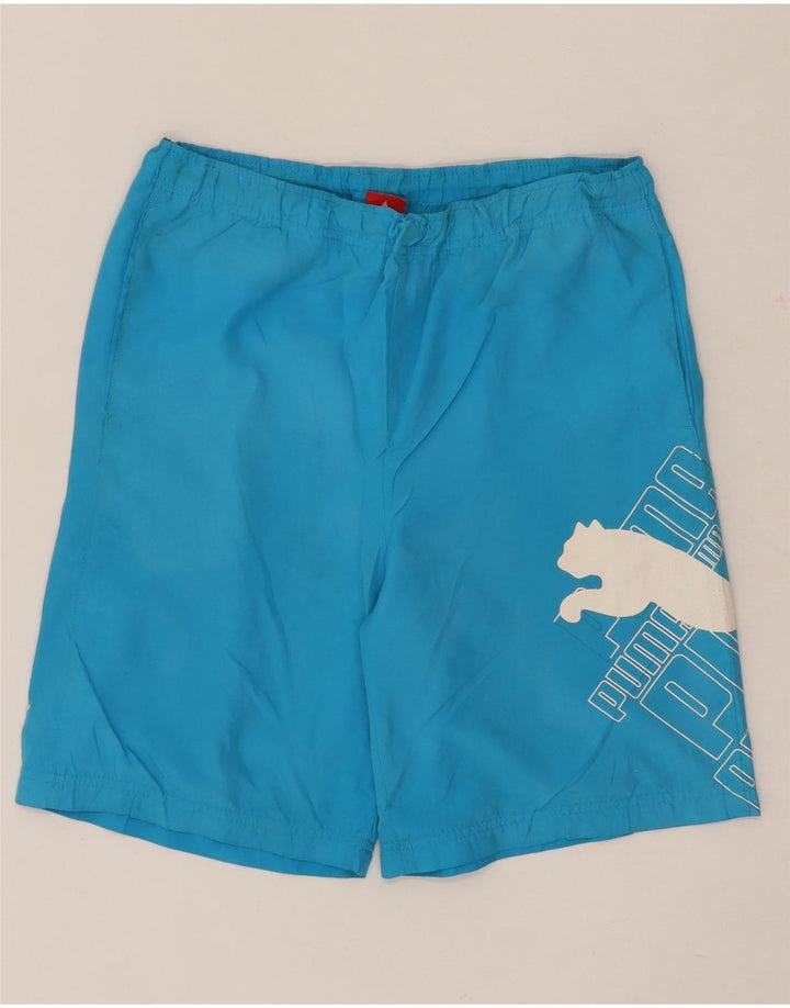 PUMA Boys Graphic Sport Shorts 13-14 Years  Blue Vintage Puma and Second-Hand Puma from Messina Hembry 