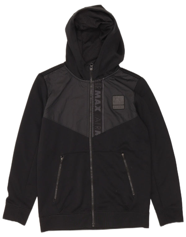 Nike - Sudadera con capucha y cremallera para niños, talla mediana, color negro, 10-11 años