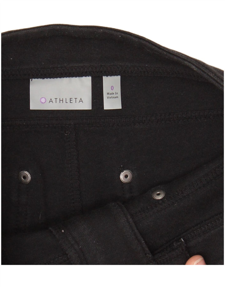 ATHLETA Pantalones cargo ajustados para mujer US 0 XS W28 L27 Algodón negro