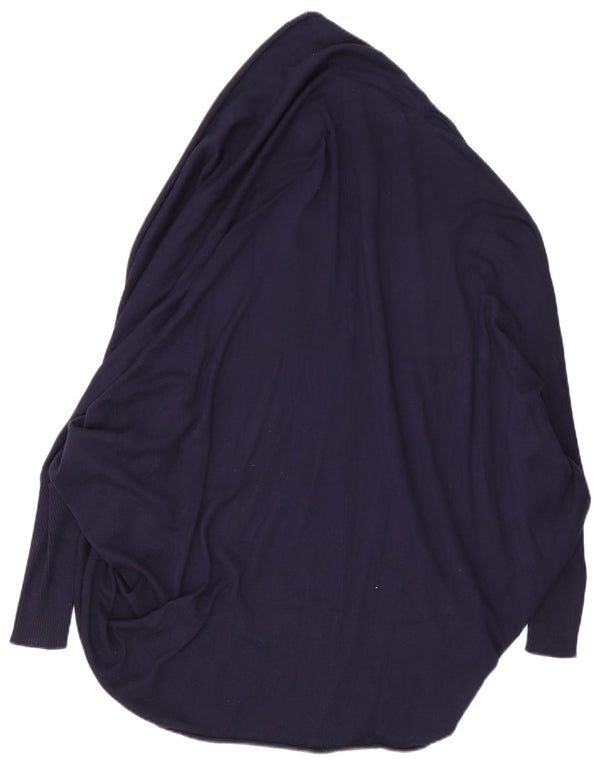 Zara Suéter tipo cárdigan extragrande largo para mujer UK 44 Azul marino mediano