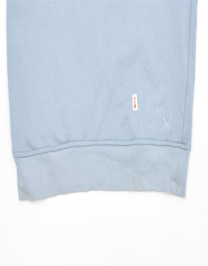 CREW Womens Graphic Sweatshirt Jumper UK 8 Small Blue Cotton | Vintage | Thrift | Second-Hand | Used Clothing | Messina Hembry 