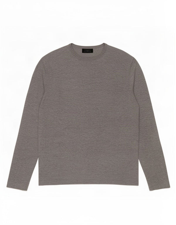 Zara Hombre Top Manga Larga Gris Medio