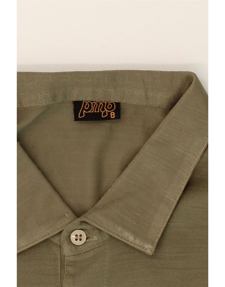 VINTAGE Mens Polo Shirt Large Beige Vintage Vintage and Second-Hand Vintage from Messina Hembry 