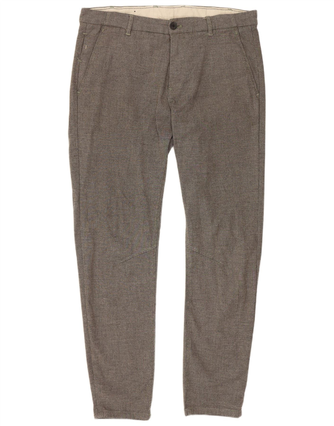 Zara Pantalón chino ajustado para mujer EU 42 Large W32 L28 Poliéster gris