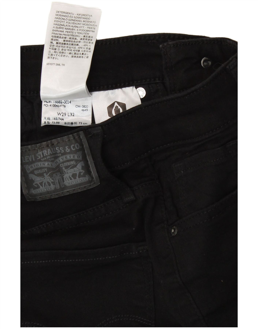 Levi's Vaqueros pitillo de talle alto 721 para mujer W29 L27 Negro
