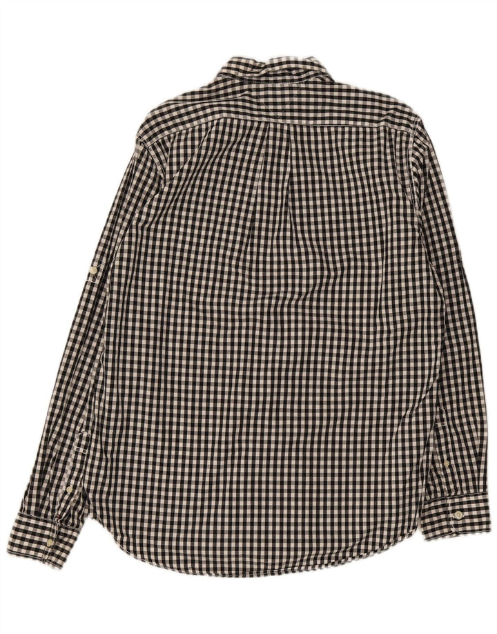 Camisa Tommy Hilfiger para hombre con corte ajustado y algodón a cuadros en negro mediano