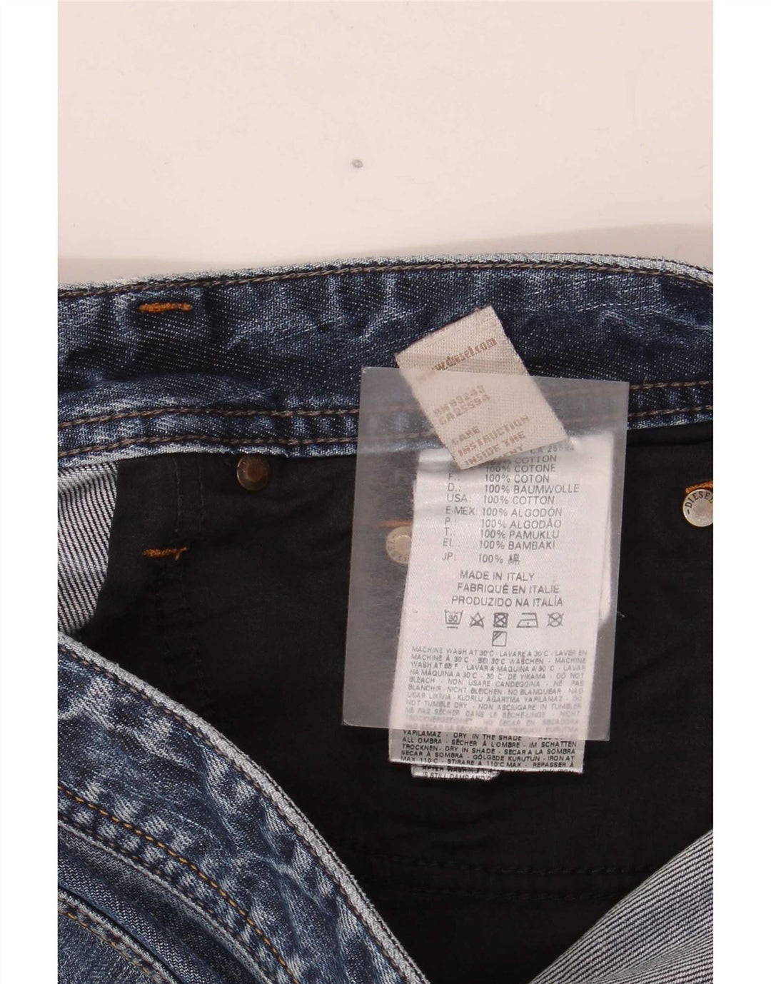 Diesel Pantalones cortos de mezclilla para hombre W34 Algodón azul grande