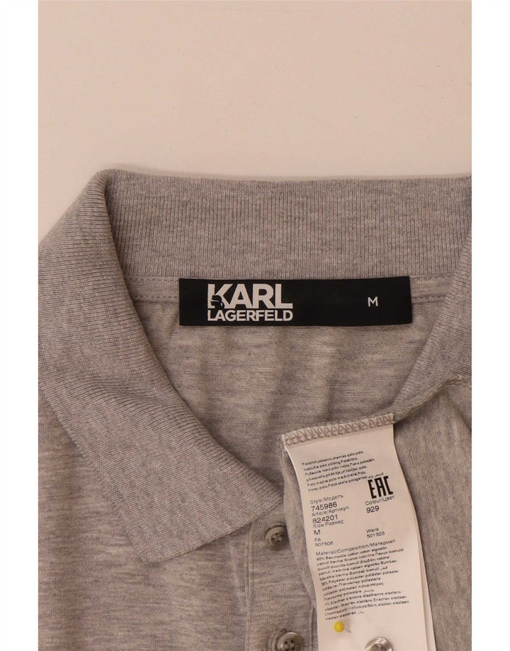 Karl Lagerfeld Polo gráfico para hombre de algodón moteado gris medio