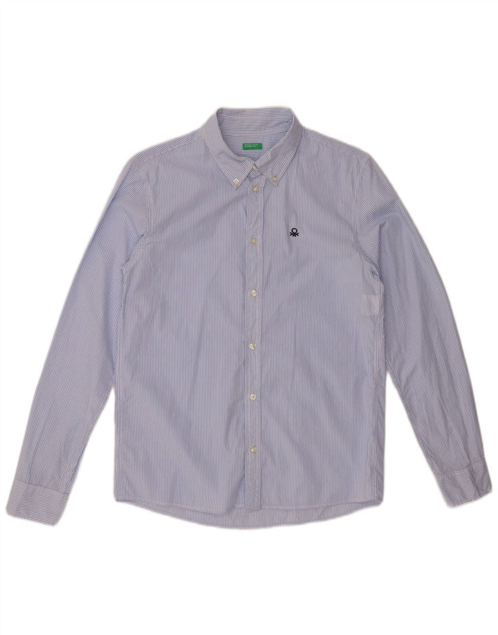BENETTON Camisa Niño 13-14 Años 3XL Algodón Rayas Azules