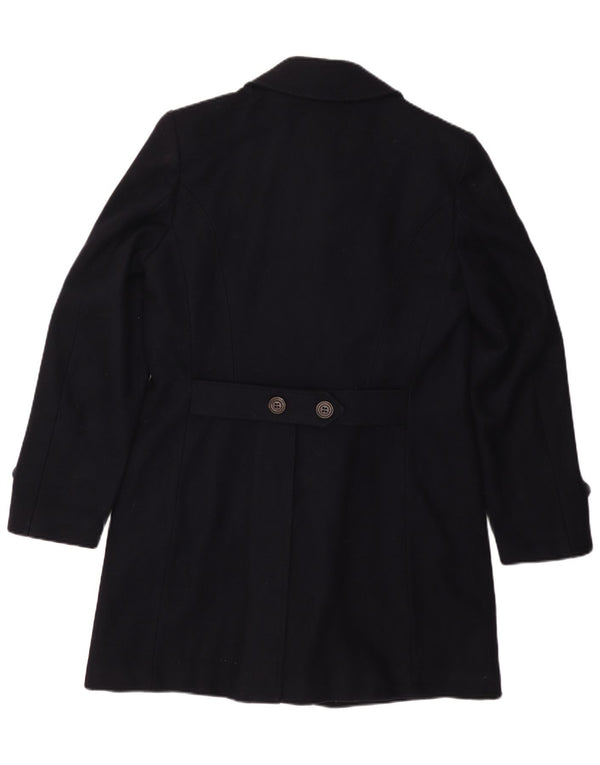 Vintage hombres Sherpa doble pecho abrigo Reino Unido 36 pequeño azul marino