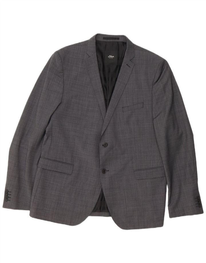 S.Oliver Traje de 2 botones para hombre UK 46 3XL W38 L32 Poliéster gris