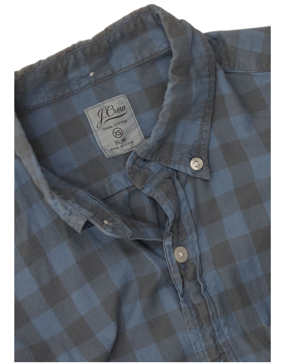 J. Crew Camisa de franela delgada para hombre XS Algodón a cuadros azul
