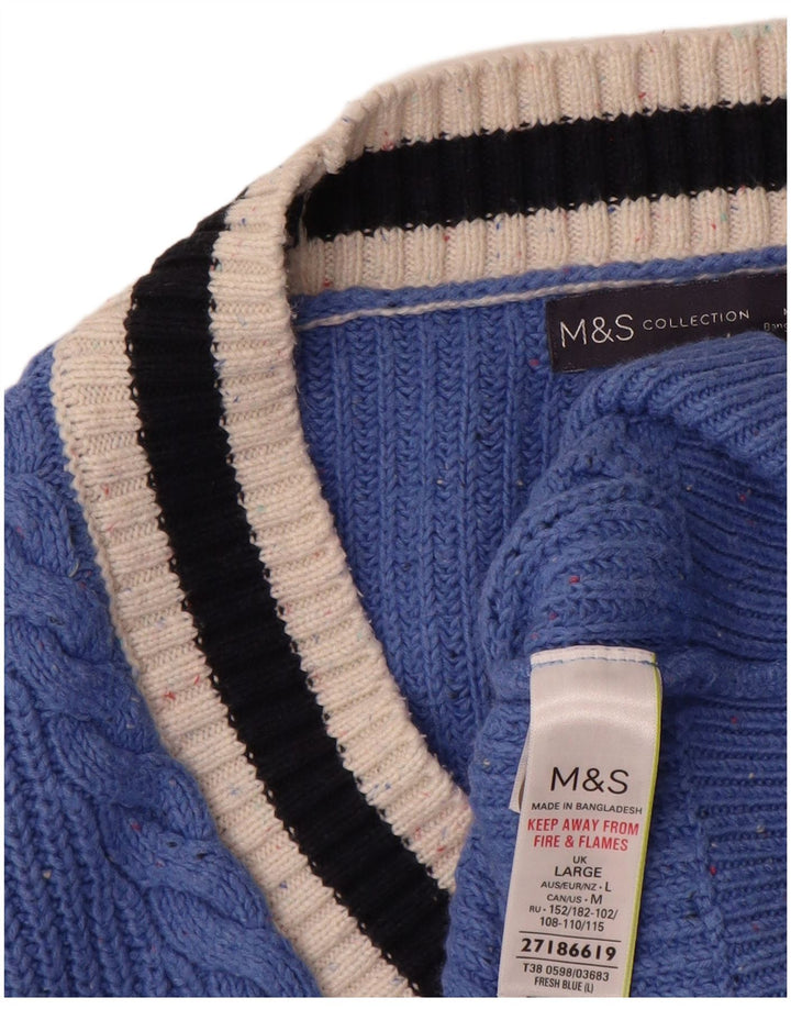 Marks & Spencer Suéter tipo cárdigan extragrande para mujer Reino Unido 46 Algodón azul grande
