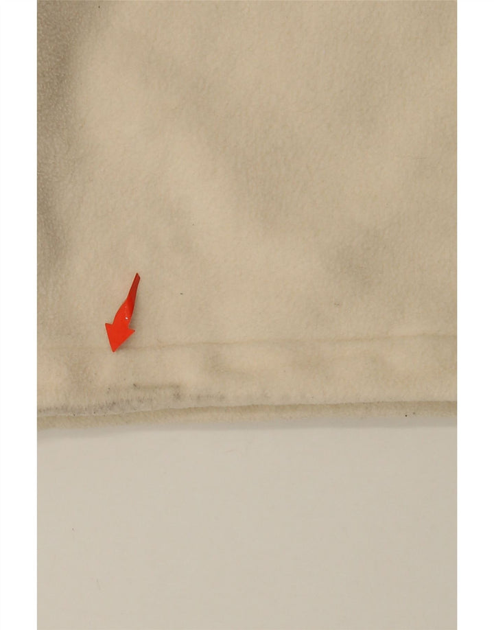 ADIDAS Jersey de forro polar con cuello con cremallera y gráfico extragrande para mujer UK 10 Small Beige