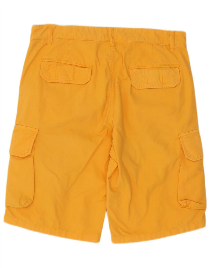 Vintage Mens Cargo Shorts IT 48 Medio W34 Algodón Amarillo