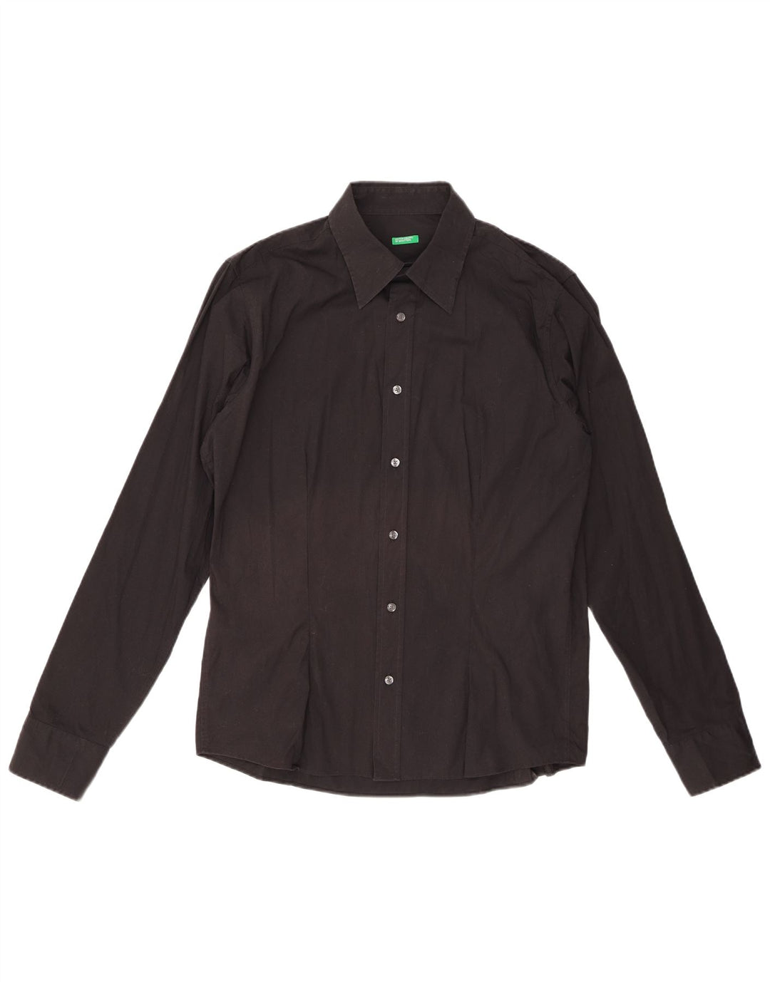 BENETTON Camisa Hombre XL Algodón Negro