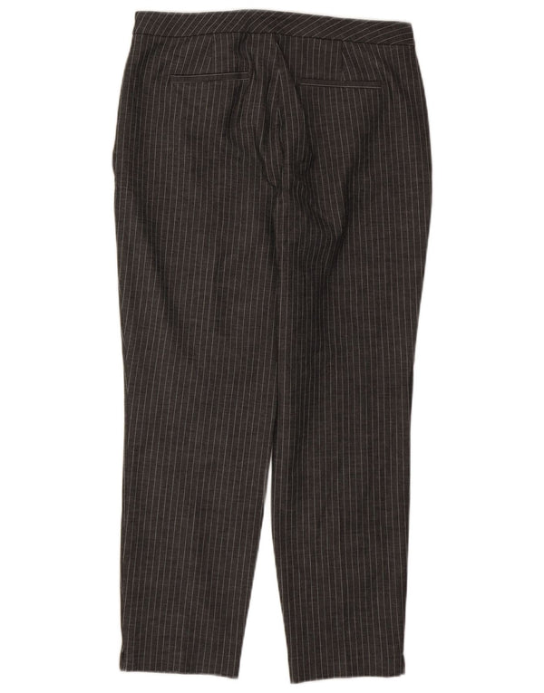 Marks & Spencer Pantalones Chinos para Mujer UK 40 Large W32 L26 Gris Pinstripe