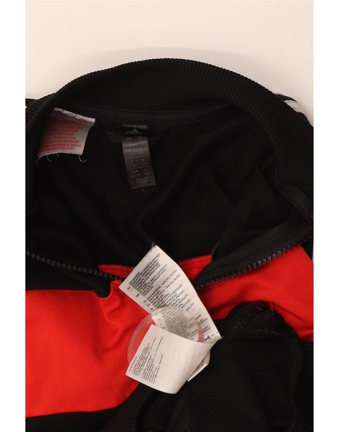 Adidas - Chaqueta de chándal para niño, 7-8 años, color negro, poliéster