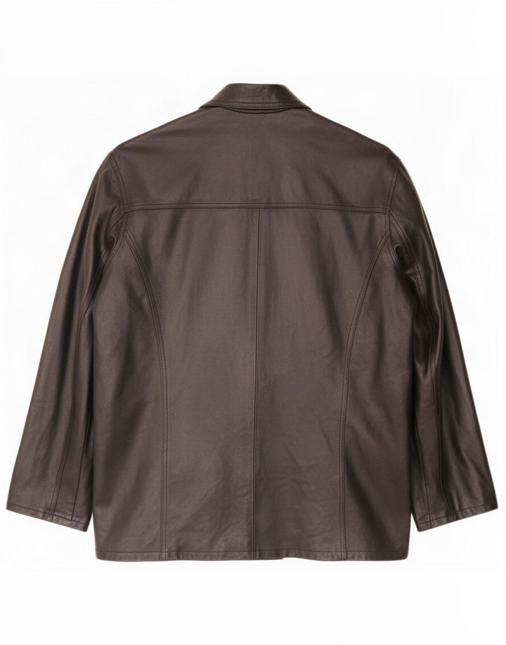 Chaqueta de cuero cruzada para hombre Bayside UK 44 2XL Negro
