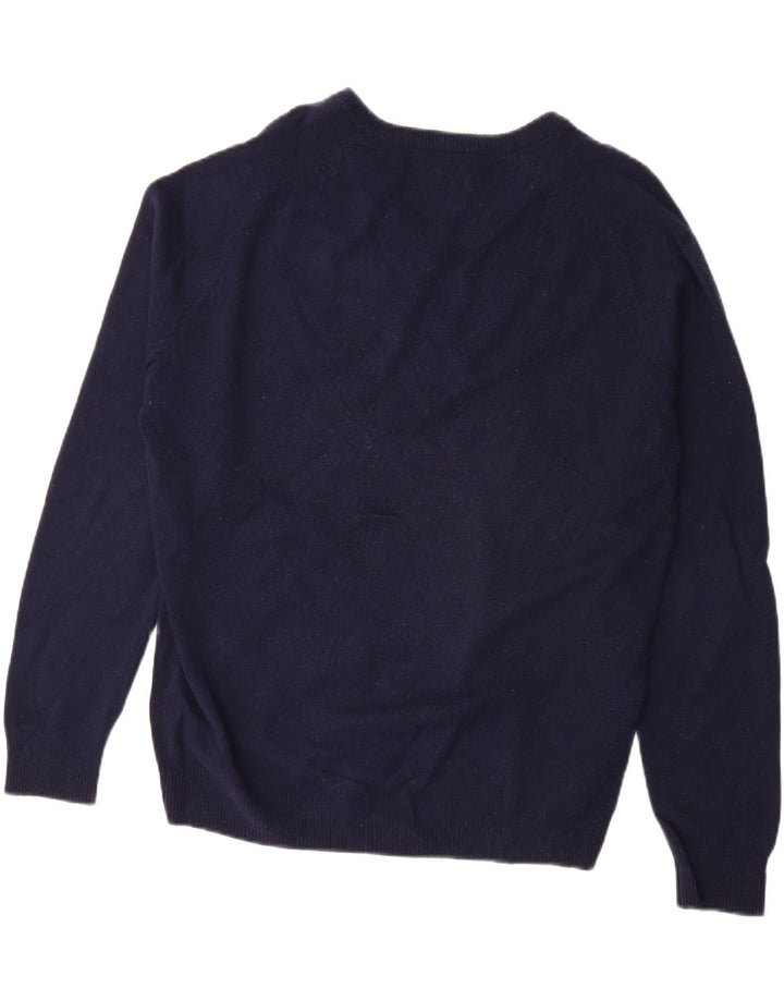 MARKS & SPENCER Suéter tipo jersey con cuello en V y ajuste regular para hombre Azul marino mediano