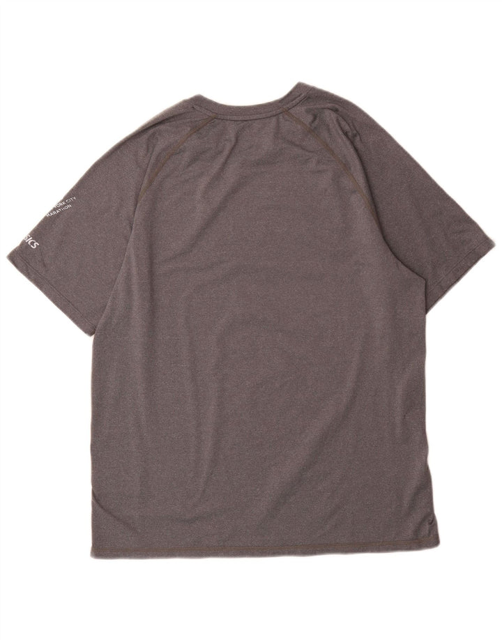 Asics Camiseta gráfica para hombre Top poliéster moteado gris medio