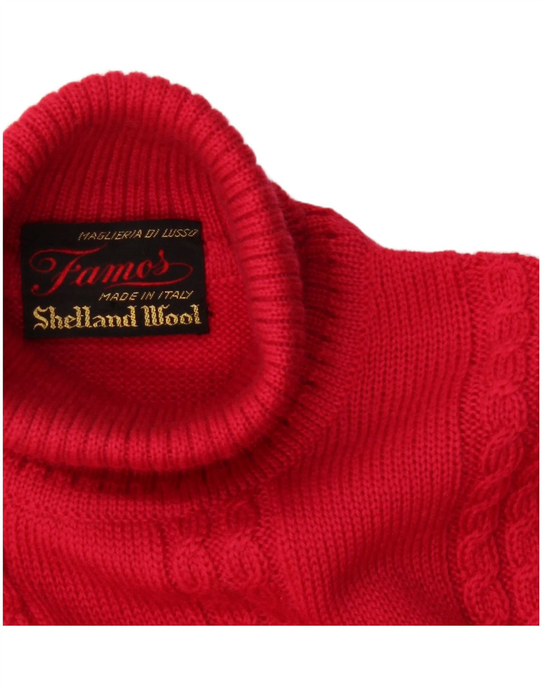 VINTAGE Mujer Crop Roll Neck Jumper Suéter Reino Unido 10 Pequeña Lana Rosa