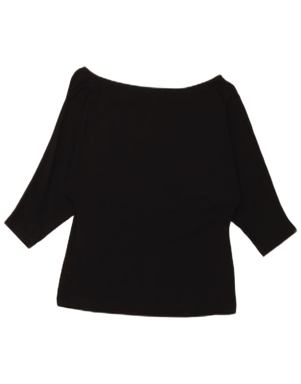 Luisa Spagnoli Top para mujer manga 3/4 UK 8 Small Negro