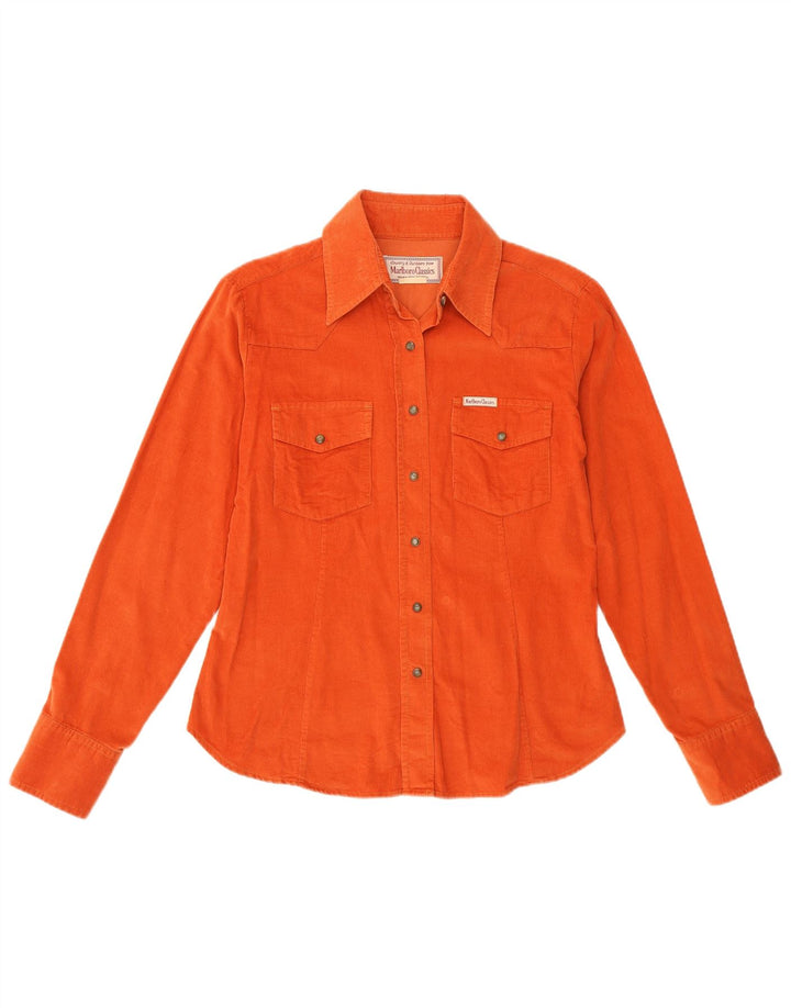Marlboro Classics Camisa de manga larga para mujer UK 10 Small Orange Classic