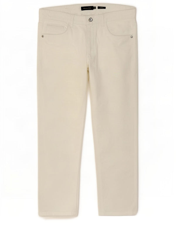 Massimo Dutti Pantalones Casuales Slim Fit para Hombre EU 42 Large W32 L28 Blanco