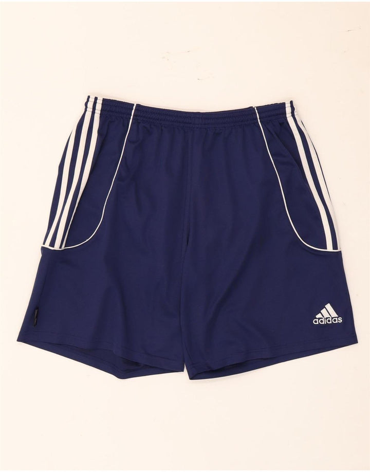 Adidas - Pantalones cortos deportivos para hombre, talla grande, poliéster, color azul marino