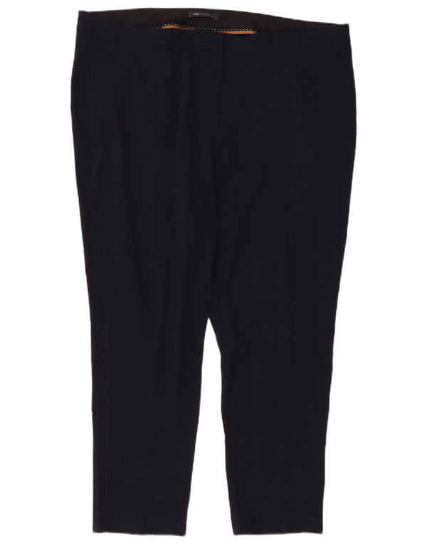 MARKS & SPENCER Womens Casual Trousers UK 22 3XL W46 L28 Navy Blue