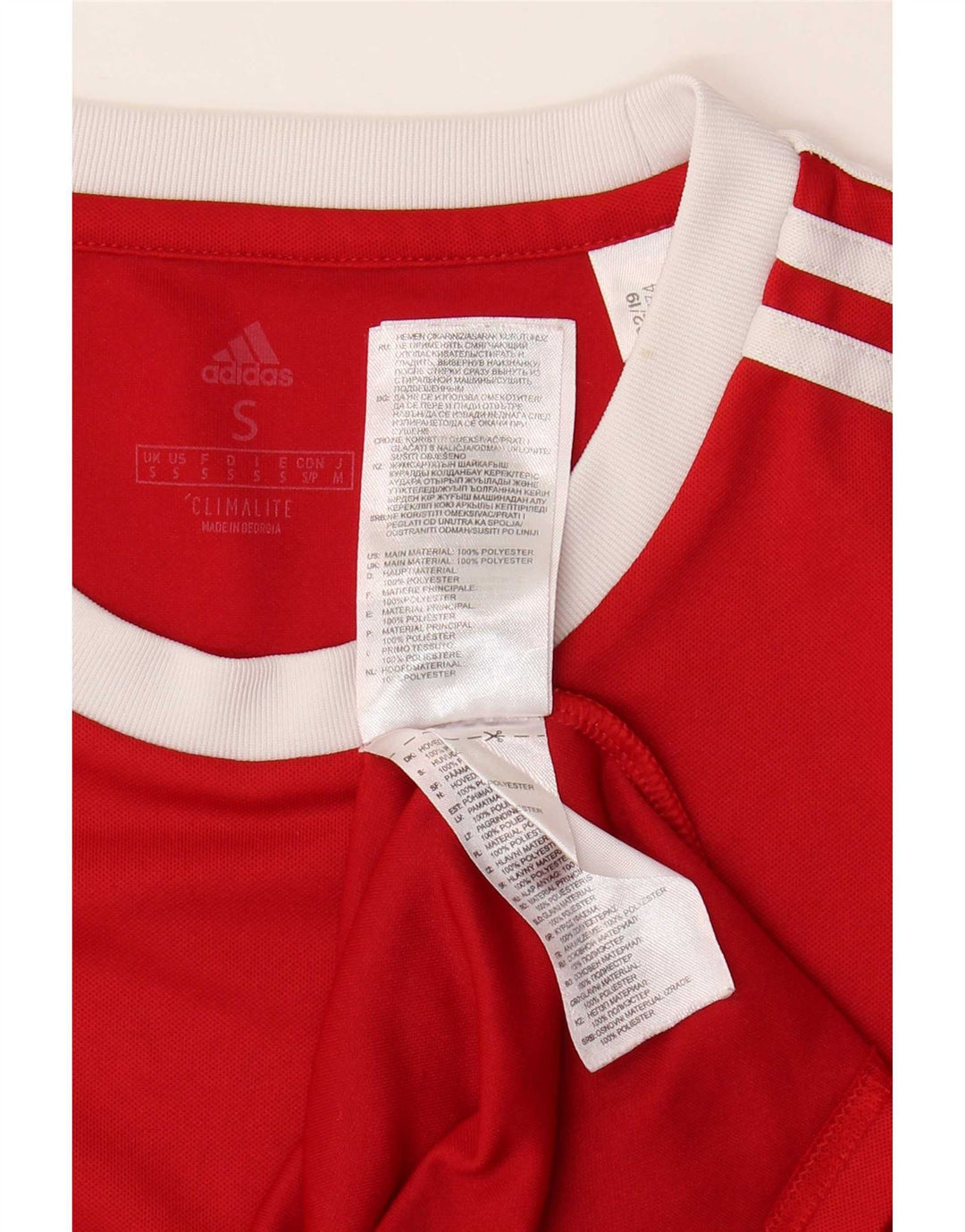 Adidas Mens Climalite Camiseta Top Pequeño Rojo Poliéster