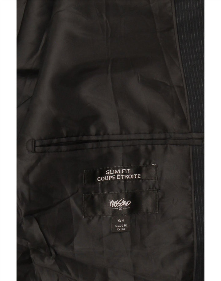 MOSSIMO Mens Slim Fit 2 Button Blazer Jacket UK 38 Medium Black Pinstripe Vintage Mossimo and Second-Hand Mossimo from Messina Hembry 