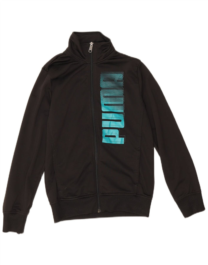 Puma Chaqueta de chándal gráfica para niños 11-12 años Negro Poliéster