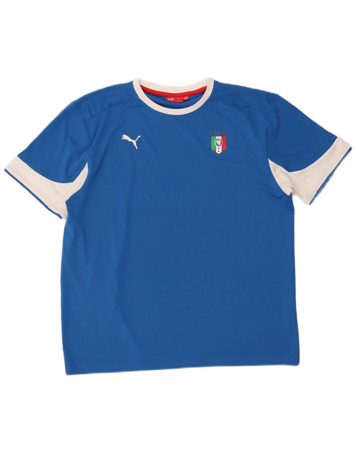 Camiseta Puma Italia Graphic para hombre, talla grande, color azul