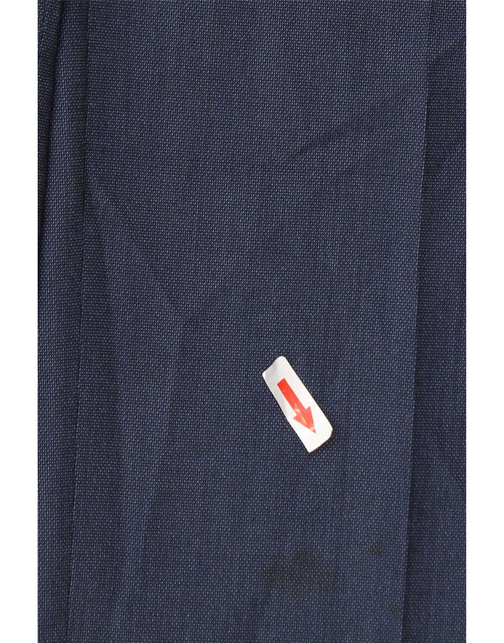 Marks & Spencer Pantalón de traje de corte regular para hombre W34 L31 Poliéster azul marino