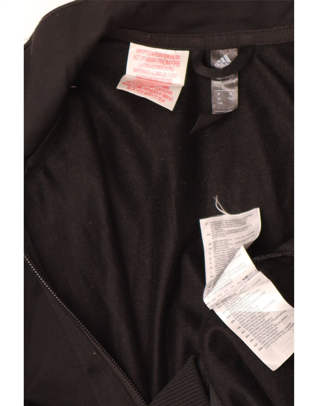 ADIDAS Chicos Climalite Chándal Top Chaqueta 13-14 Años Negro Poliéster